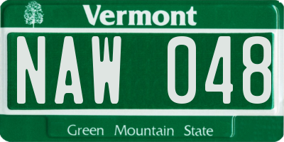 VT license plate NAW048