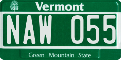 VT license plate NAW055