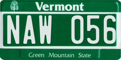 VT license plate NAW056