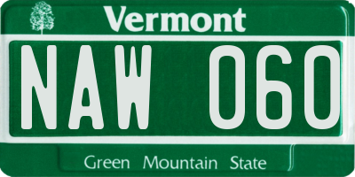 VT license plate NAW060