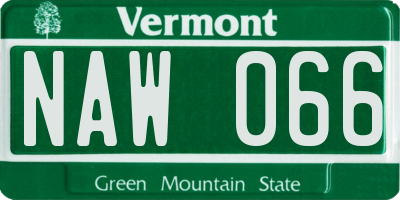VT license plate NAW066