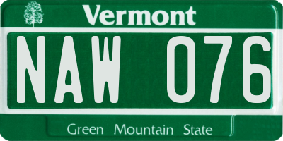 VT license plate NAW076