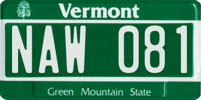 VT license plate NAW081