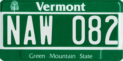 VT license plate NAW082