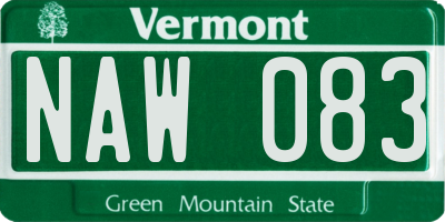 VT license plate NAW083