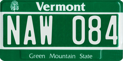 VT license plate NAW084