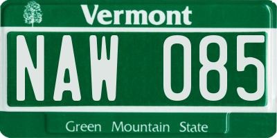 VT license plate NAW085