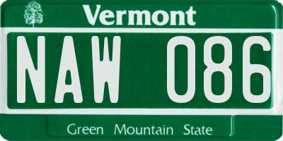 VT license plate NAW086