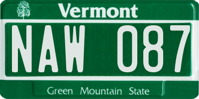 VT license plate NAW087