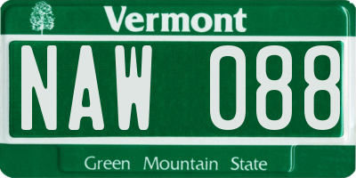 VT license plate NAW088