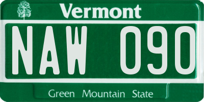 VT license plate NAW090