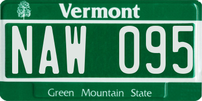VT license plate NAW095