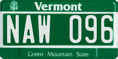 VT license plate NAW096