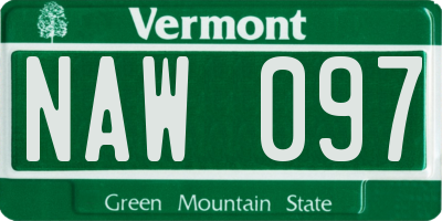 VT license plate NAW097