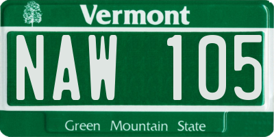 VT license plate NAW105