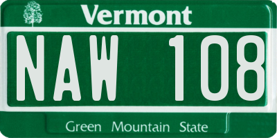 VT license plate NAW108