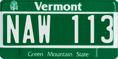 VT license plate NAW113