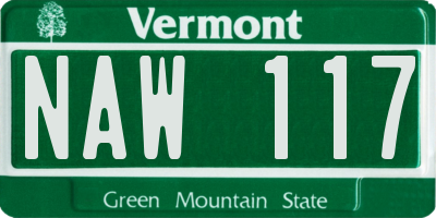 VT license plate NAW117