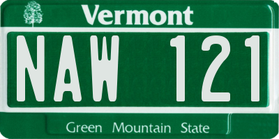 VT license plate NAW121
