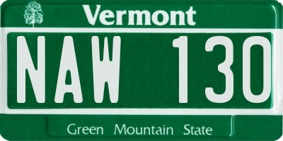 VT license plate NAW130