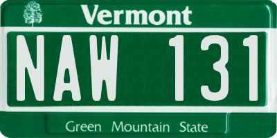 VT license plate NAW131