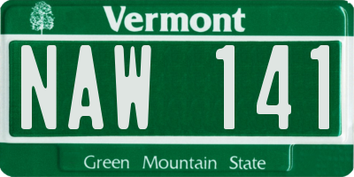VT license plate NAW141
