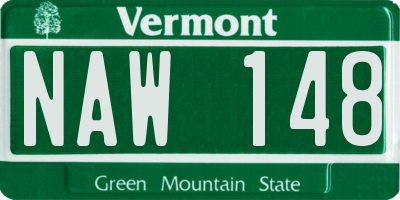 VT license plate NAW148