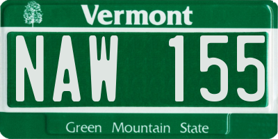 VT license plate NAW155