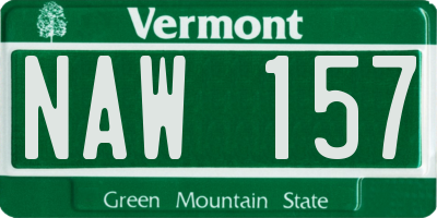 VT license plate NAW157