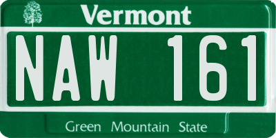 VT license plate NAW161