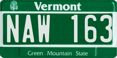 VT license plate NAW163