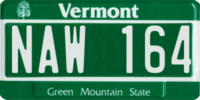 VT license plate NAW164