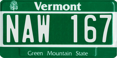 VT license plate NAW167