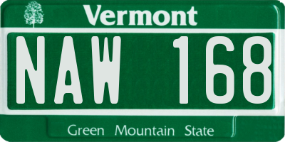 VT license plate NAW168