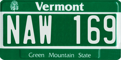 VT license plate NAW169