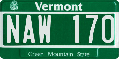 VT license plate NAW170
