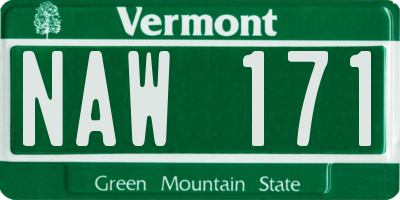 VT license plate NAW171