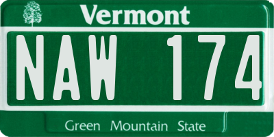 VT license plate NAW174