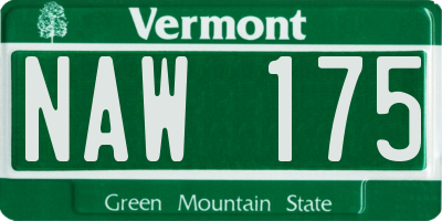 VT license plate NAW175