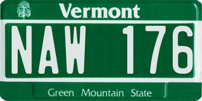 VT license plate NAW176