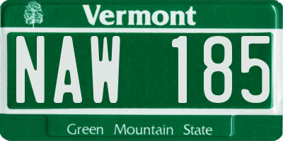 VT license plate NAW185