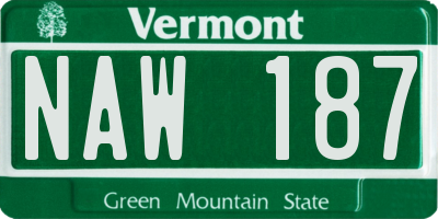 VT license plate NAW187