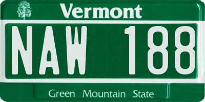 VT license plate NAW188