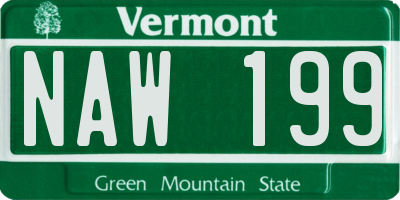 VT license plate NAW199