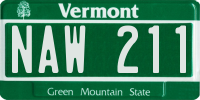 VT license plate NAW211