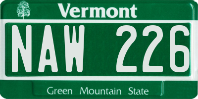 VT license plate NAW226