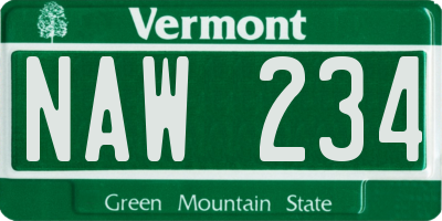 VT license plate NAW234