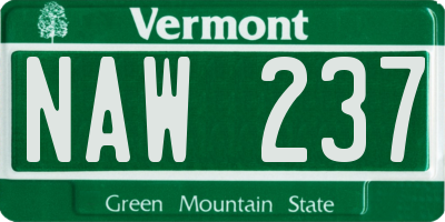 VT license plate NAW237