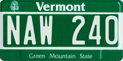 VT license plate NAW240