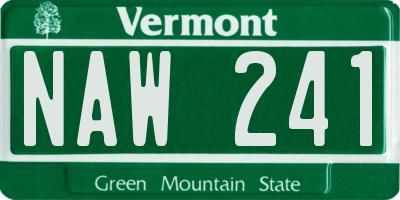 VT license plate NAW241